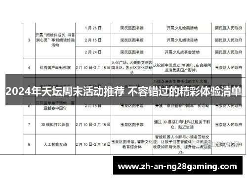 2024年天坛周末活动推荐 不容错过的精彩体验清单